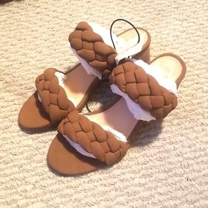 Oasis Society: Regine Braided High Heel Sandals - Brown - NWT